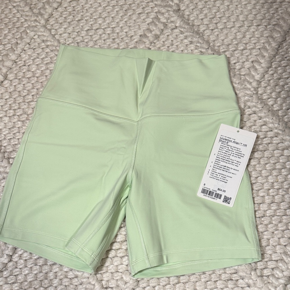ululemon Align High-Rise Shorts • Mint • Size 8
